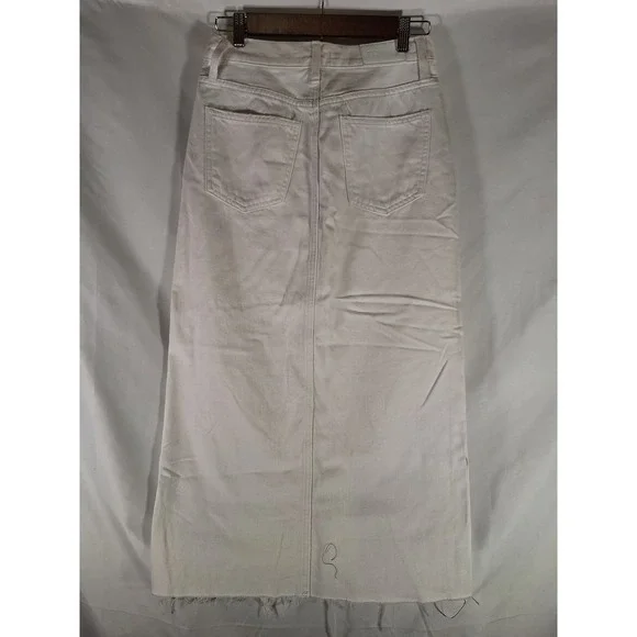 Pistola Alice White Denim Midi Skirt Raw Hem Front Slit‎ Women's Size 26